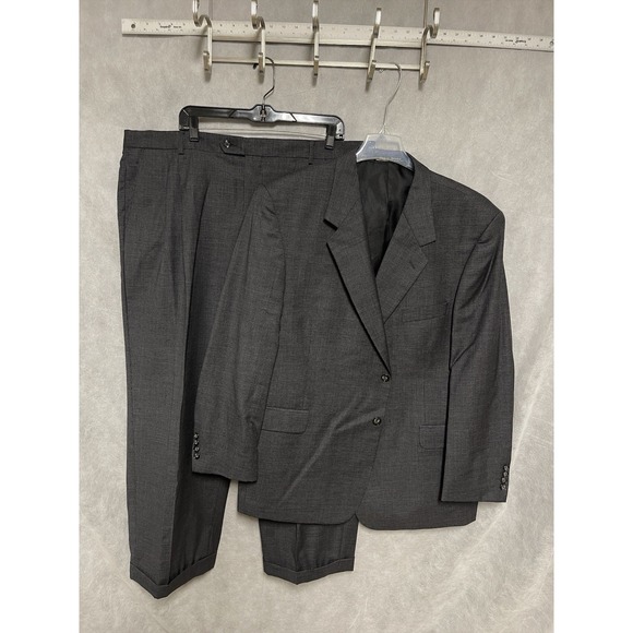 Daniel Gray Suit Men 48R Gray Travel Concepts Flannel 2B Wool 43X29 Pants Luxe - Picture 1 of 16